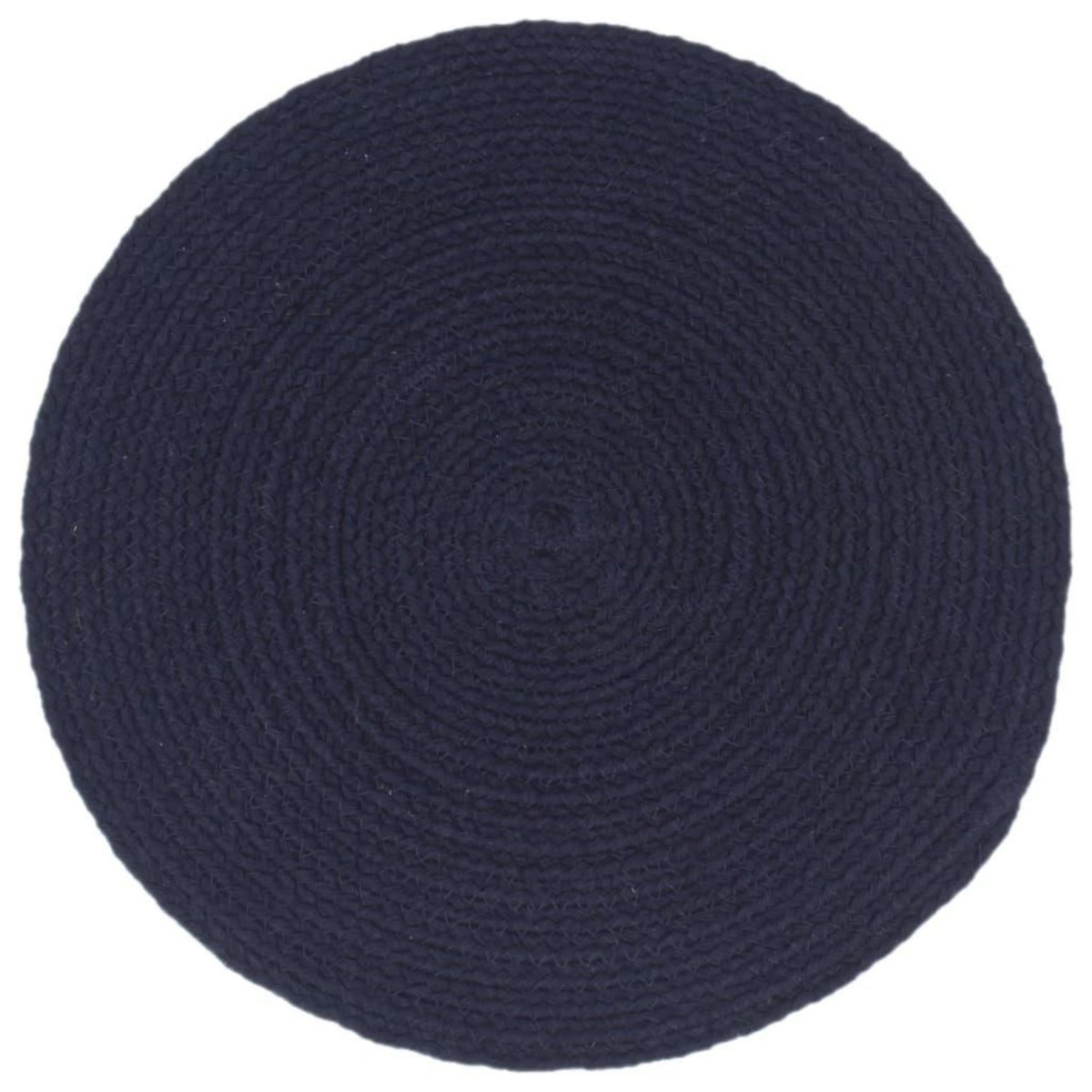 VIDAXL Napperons 4 pcs Bleu marine Plain 38 cm Rond Coton