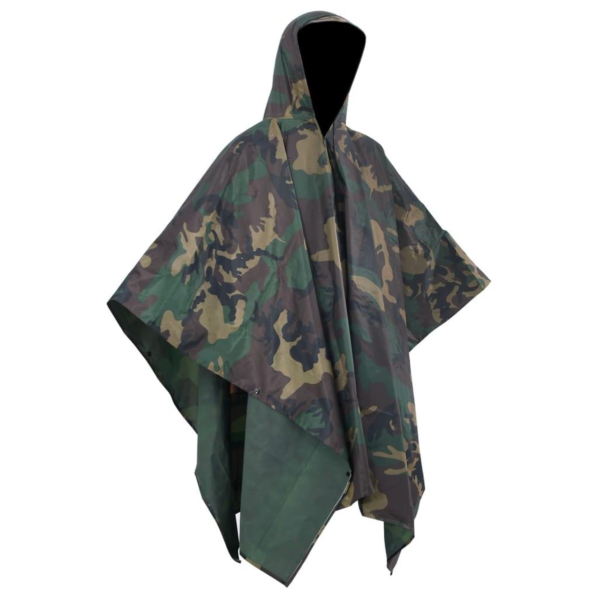 Voir la diapositive 3 : VIDAXL Poncho de pluie impermeable pour camping/randonnee Camouflage