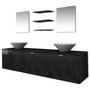 Voir la diapositive 3 : VIDAXL Dix pieces pour salle de bains avec lavabo et robinet noir