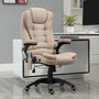 Voir la diapositive 2 : HOMCOM Fauteuil de bureau direction massant chauffant hauteur réglable dossier inclinable toile de lin beige