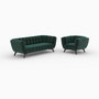 Voir la diapositive 1 : MAISON PAVANE Ensemble canapé et fauteuil en velours vert 4 places-Mona