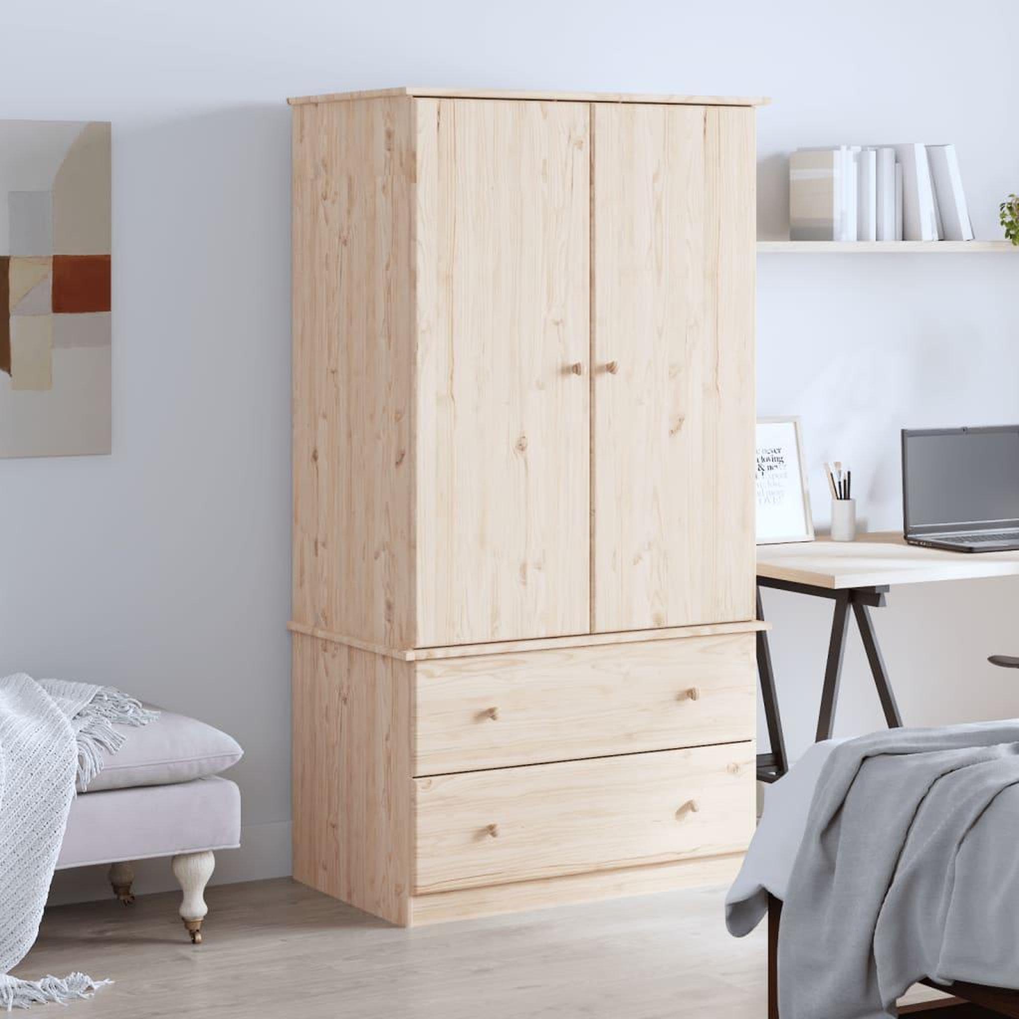 VIDAXL Garde-robe ALTA 90x55x170 cm bois massif de pin