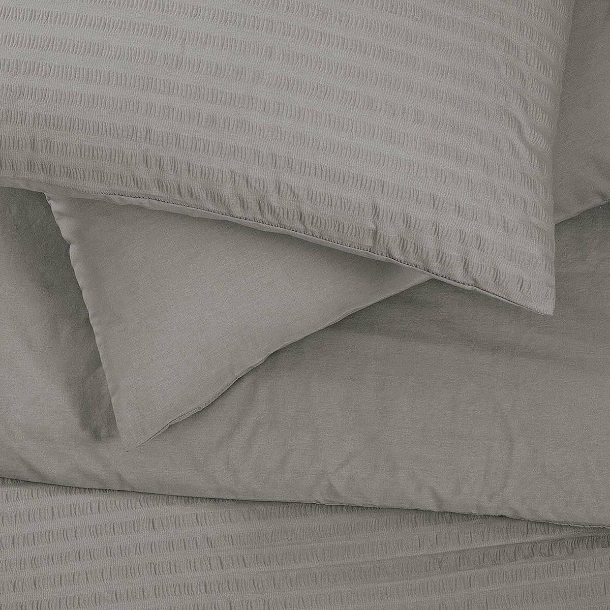 FUTURE HOME Parure de lit double en seersucker