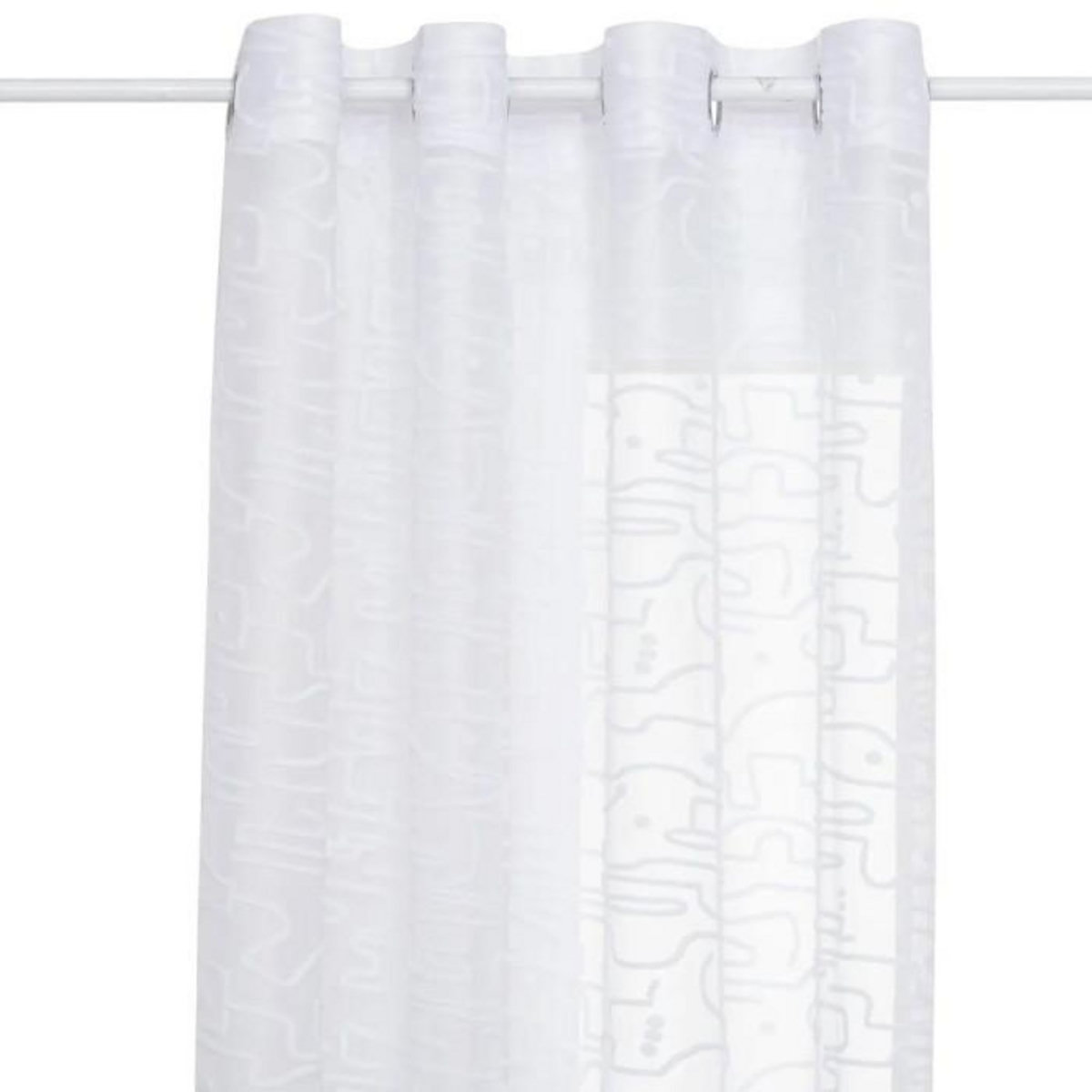 ATMOSPHERA Rideau Voilage Motifs Abstraits  Lazi  140x240cm Blanc