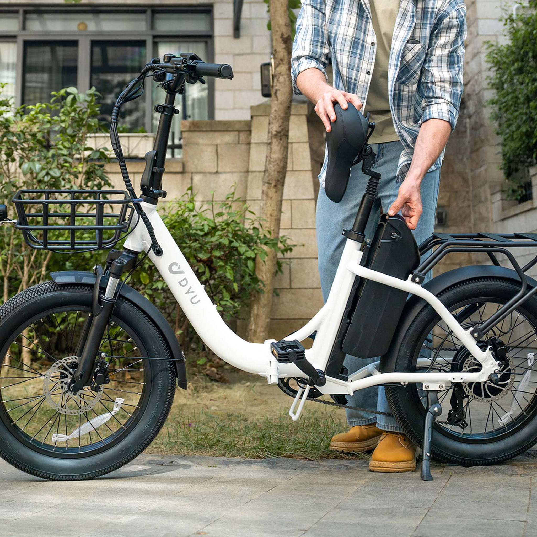 Voir la diapositive 2 : DYU Vélo électrique urbain DYU C9, pliable, 48 V 250 W 15,6 Ah