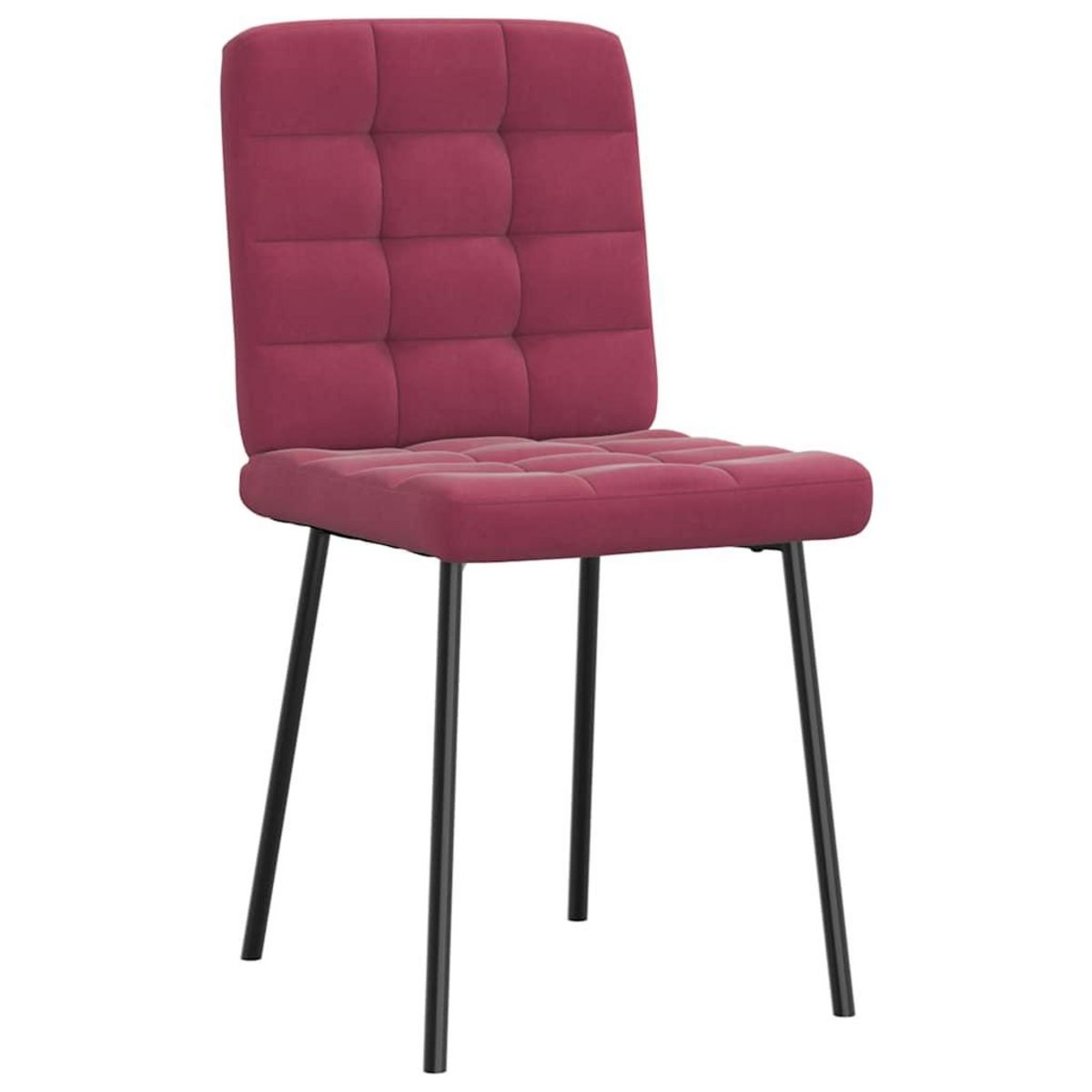 VIDAXL Chaises a manger lot de 6 rouge bordeaux velours
