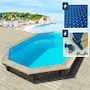 Voir la diapositive 1 : Habitat et Jardin Piscine bois   Brazilia 145    5.86 x 3.86 x 1.44 m - Bâche à bulles 180 µ - Bâche hiver 280 g/m²