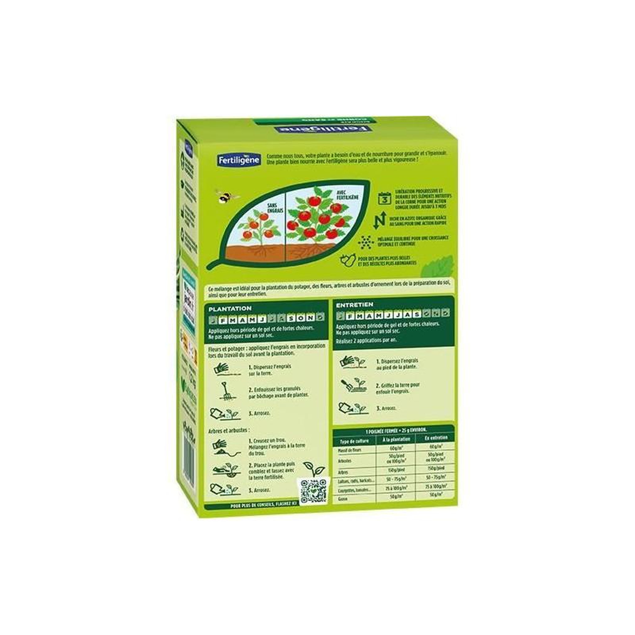 Voir la diapositive 2 : FERTILIGENE Engrais corne et sang FERTILIGENE - FCOSAN12 - 1,2 kg - Action rapide et durable - Nourrit jusqu'a 3 mois