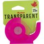 Voir la diapositive 1 : AUCHAN Rouleau ruban adhésif 25m transparent avec dévidoir rose