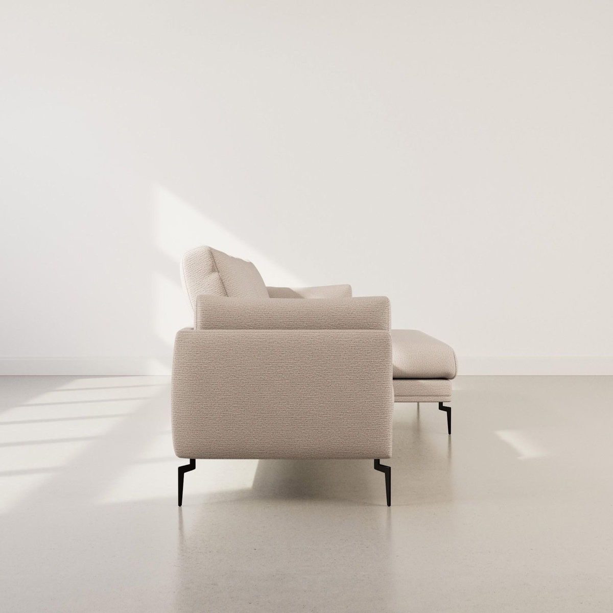 LISA DESIGN Carlos - canapé d'angle droit 4 places ultra moelleux en tissu texturé