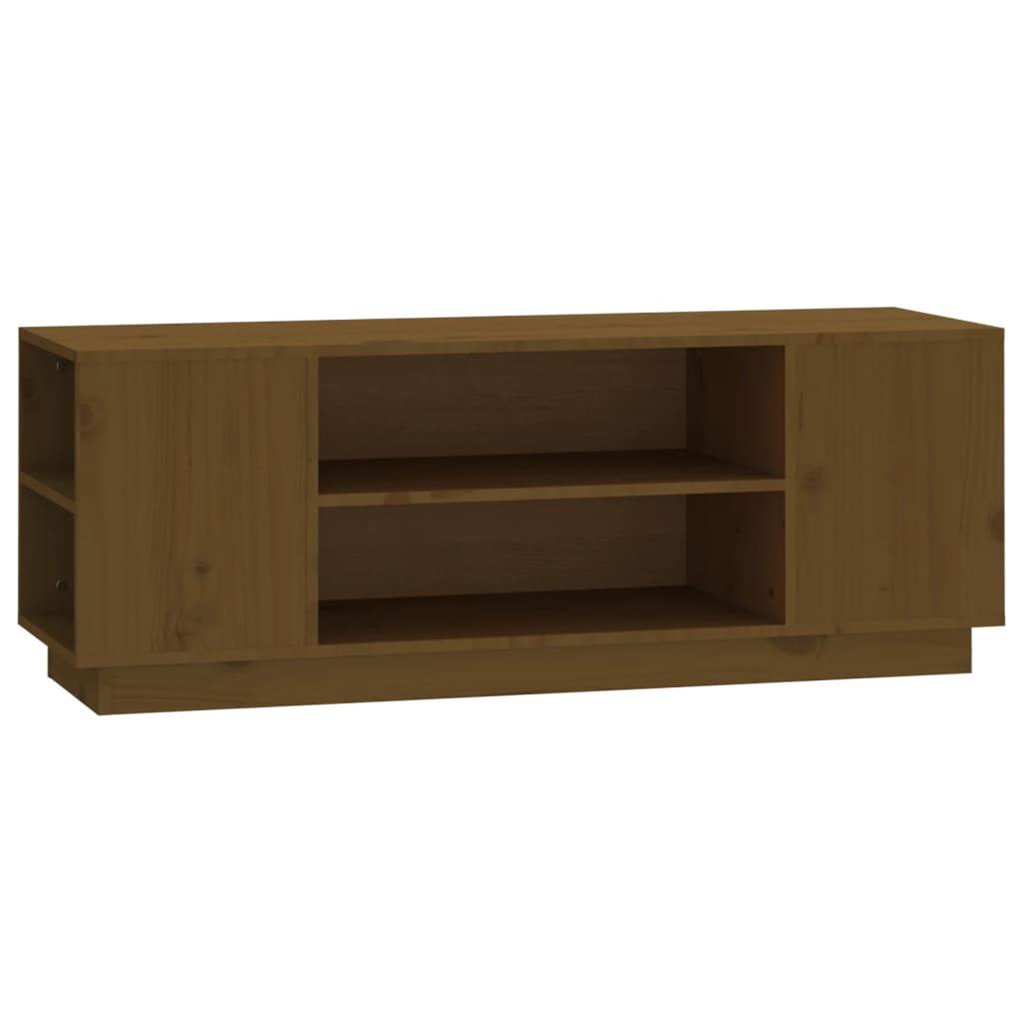 Voir la diapositive 2 : VIDAXL Meuble TV Marron miel 110x35x40,5 cm Bois de pin massif