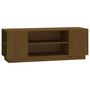 Voir la diapositive 2 : VIDAXL Meuble TV Marron miel 110x35x40,5 cm Bois de pin massif