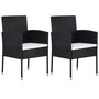 Voir la diapositive 1 : VIDAXL Chaises de jardin coussins blanc creme 2pcs noir resine tressee