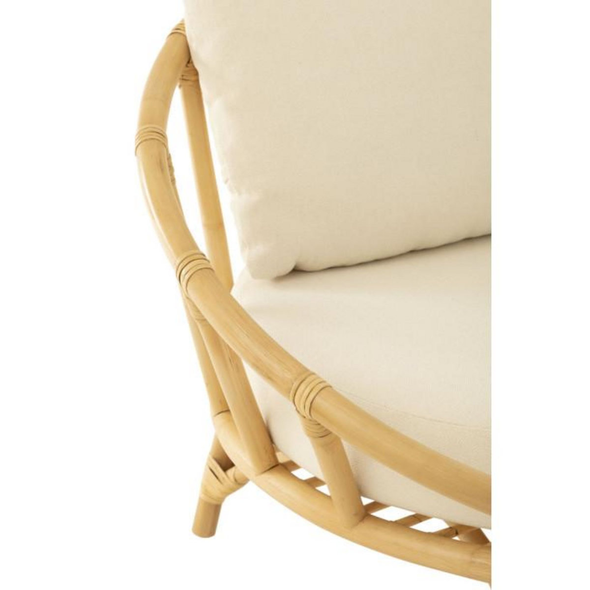 Paris Prix Fauteuil Rond Rotin & Coussin  Howard  98cm Naturel