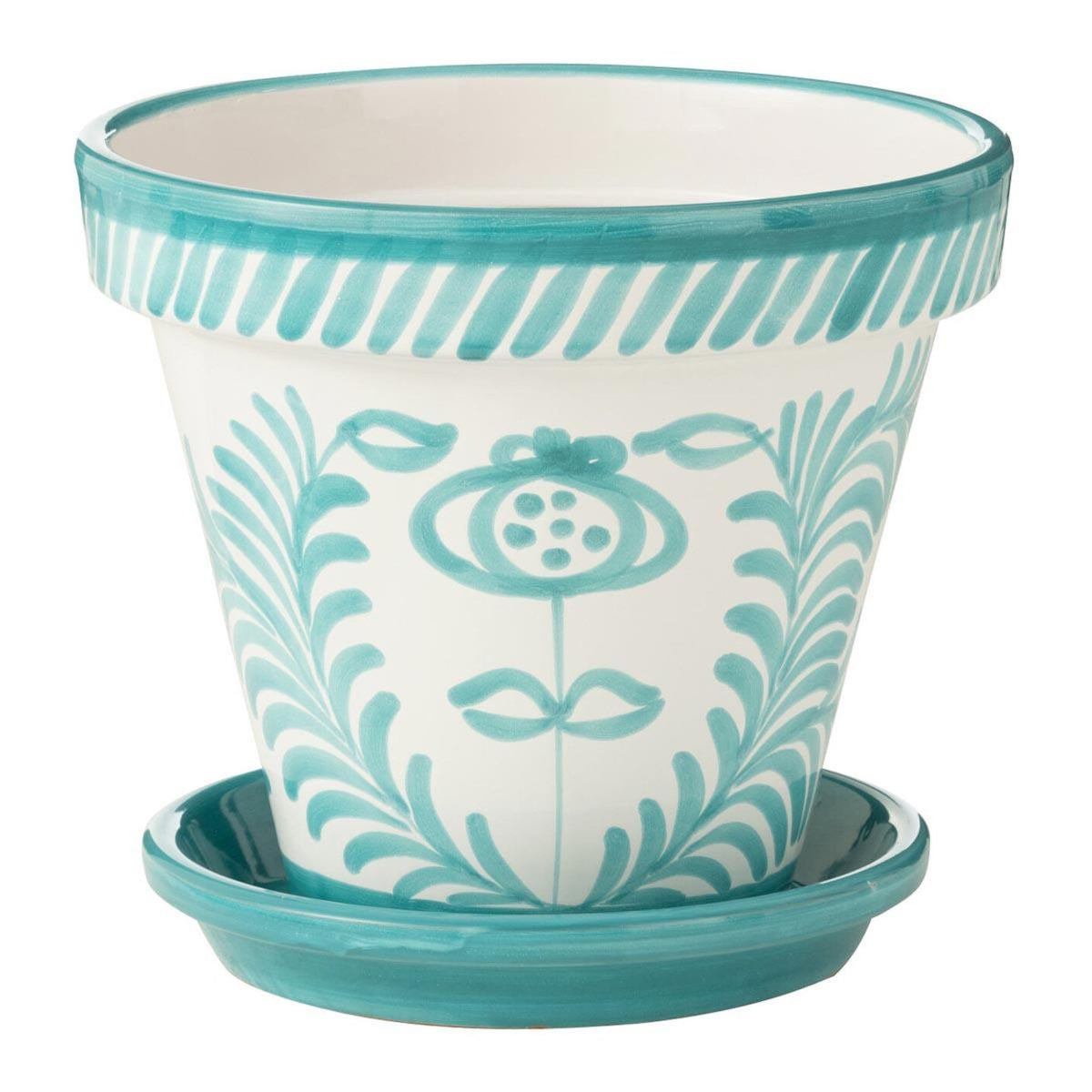 Paris Prix Pot Avec Soucoupe en Céramique  Granada  35cm Bleu Aqua