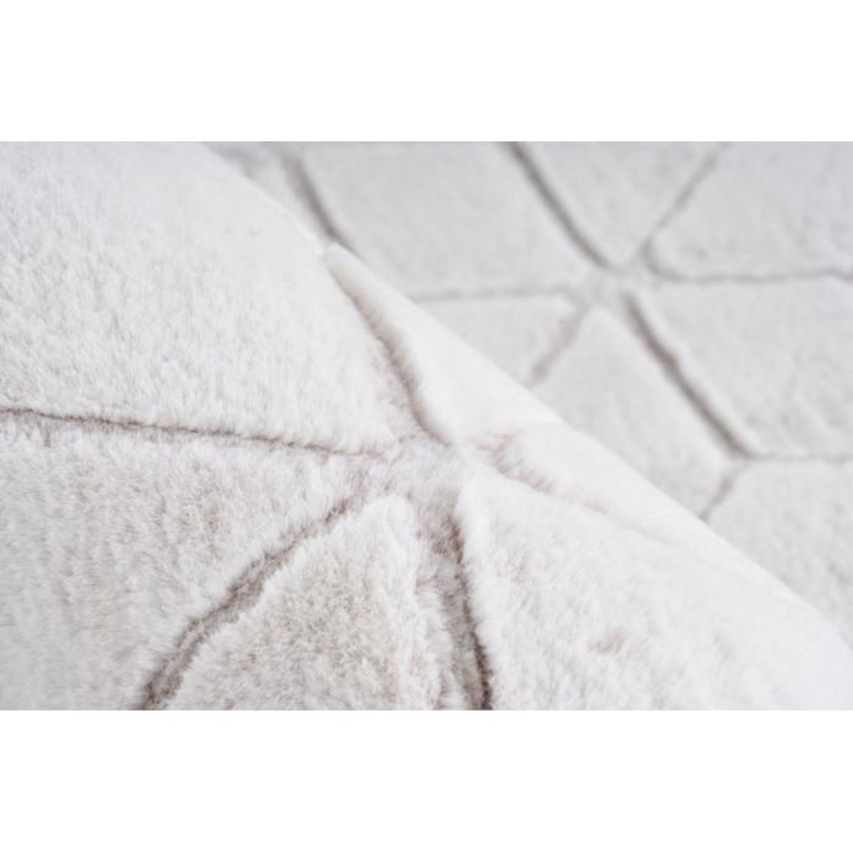 Paris Prix Tapis Shaggy Effet 3D  Vivica  Blanc & Rose