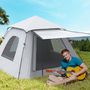 Voir la diapositive 2 : OUTSUNNY Tente de camping automatique pop up 2-3 pers. - porche, sac de transport - dim. 210L x 210l x 150H cm - gris clair