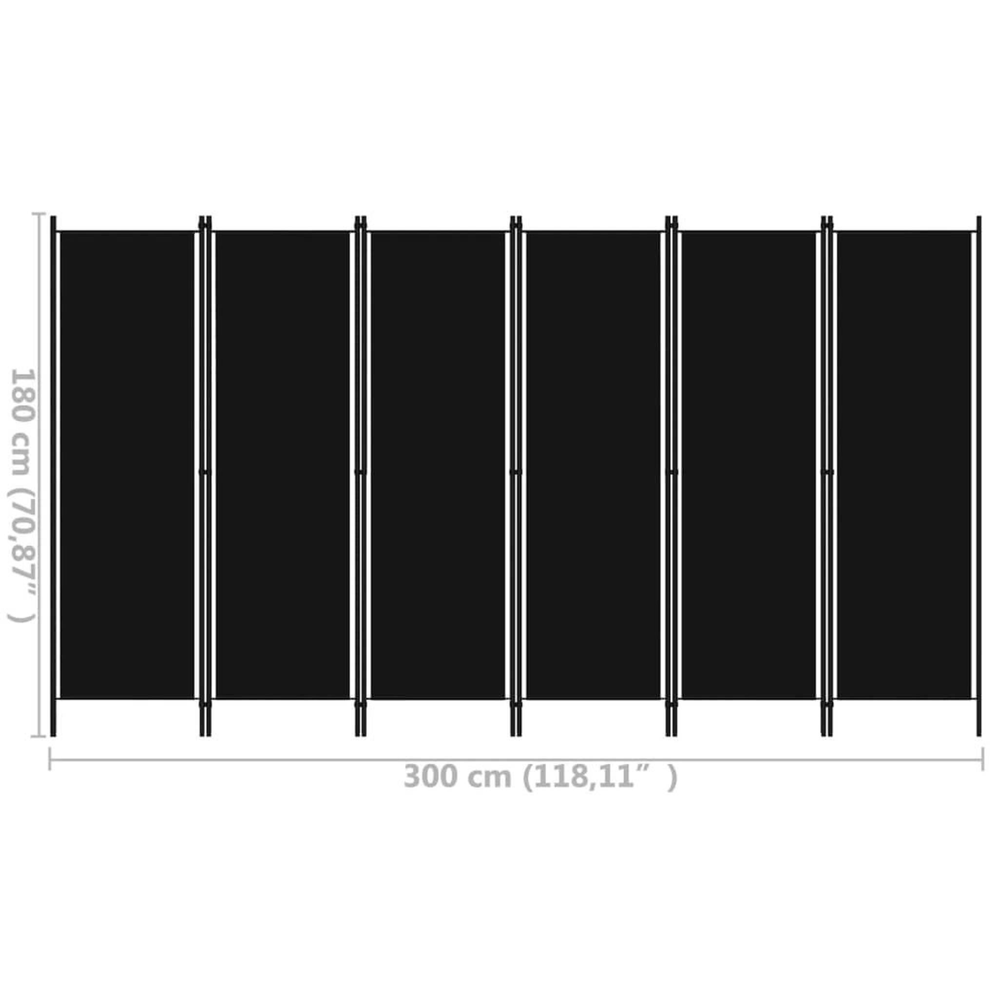 Voir la diapositive 6 : VIDAXL Cloison de separation 6 panneaux Noir 300x180 cm