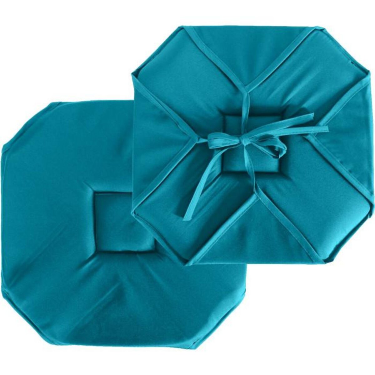 Paris Prix Galette de Chaise Uni  Basic  40x40cm Bleu Canard