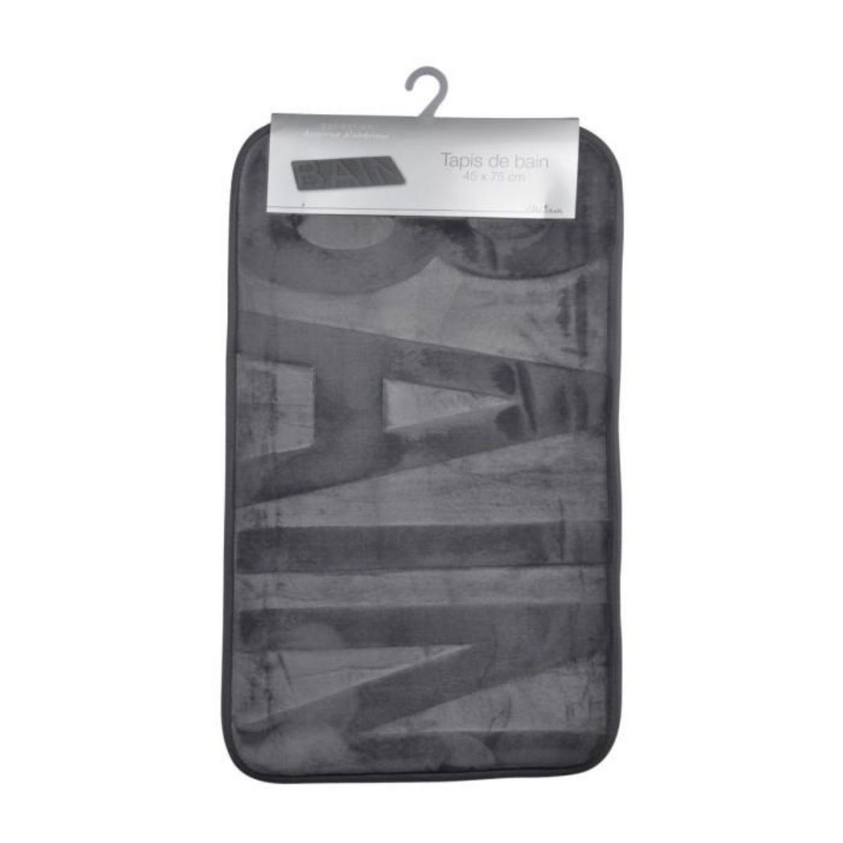 Paris Prix Tapis de Bain Microfibre  Relief  45x75cm Anthracite
