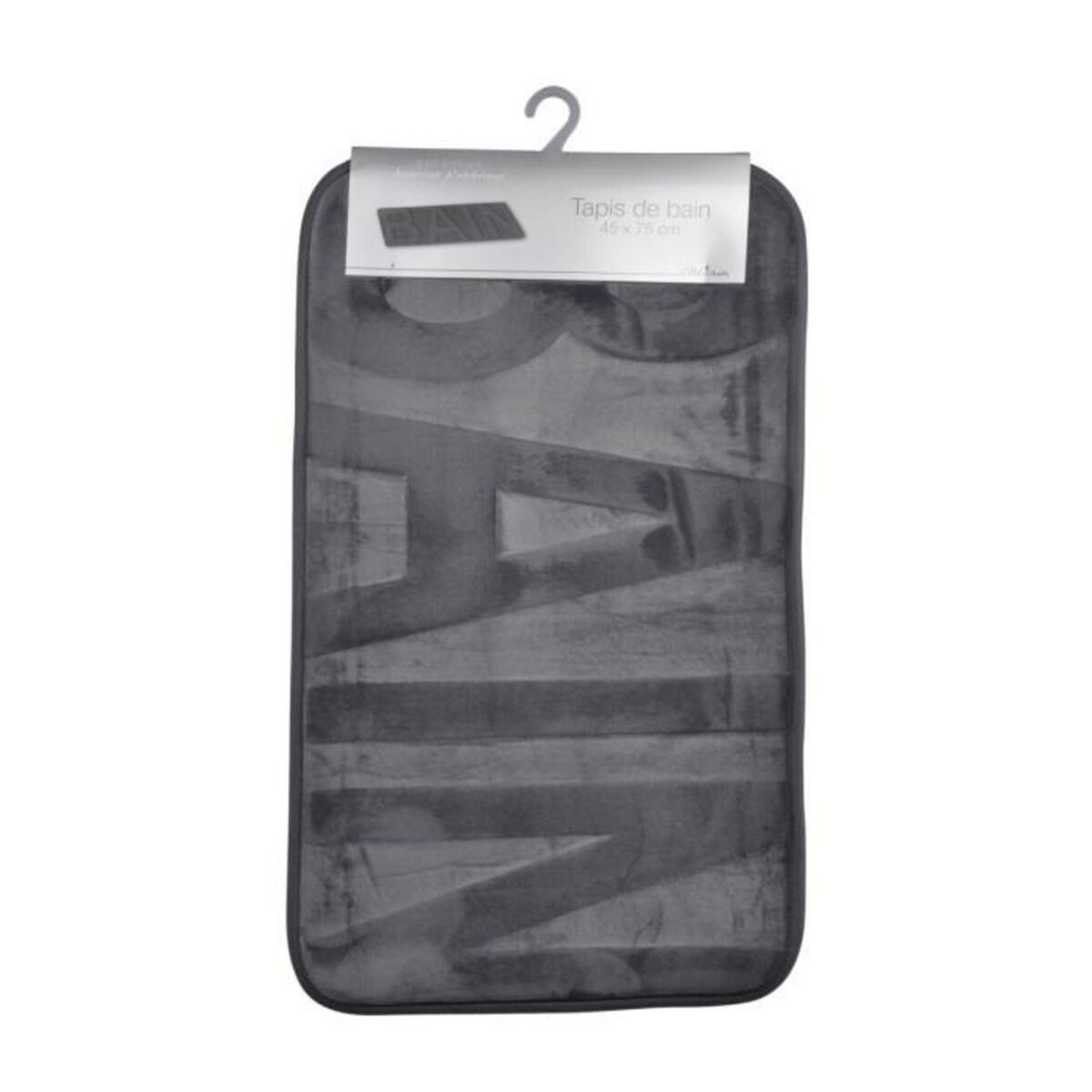 Paris Prix Tapis de Bain Microfibre  Relief  45x75cm Anthracite