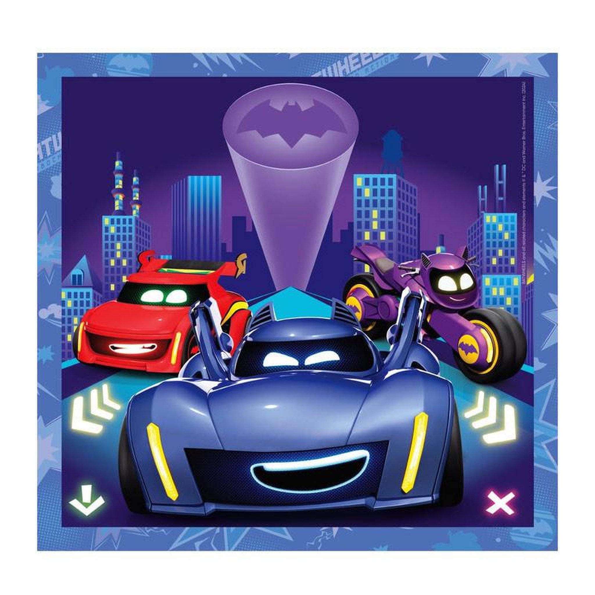 Voir la diapositive 2 : CLEMENTONI Clementoni Jigsaw Puzzle Super Color Square Batwheels, 3x48pcs. 25307