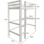 Voir la diapositive 3 : Habitat et Jardin Lit Enfant Mezzanine avec Bureau  Angéla  90 x 190 cm - Blanc