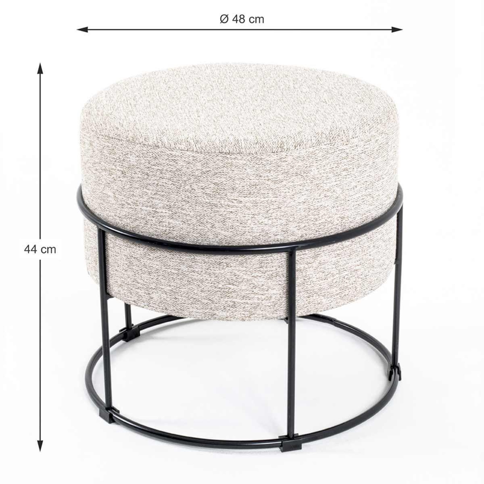 Voir la diapositive 2 : Paris Prix Tabouret rond design  socle  48cm naturel