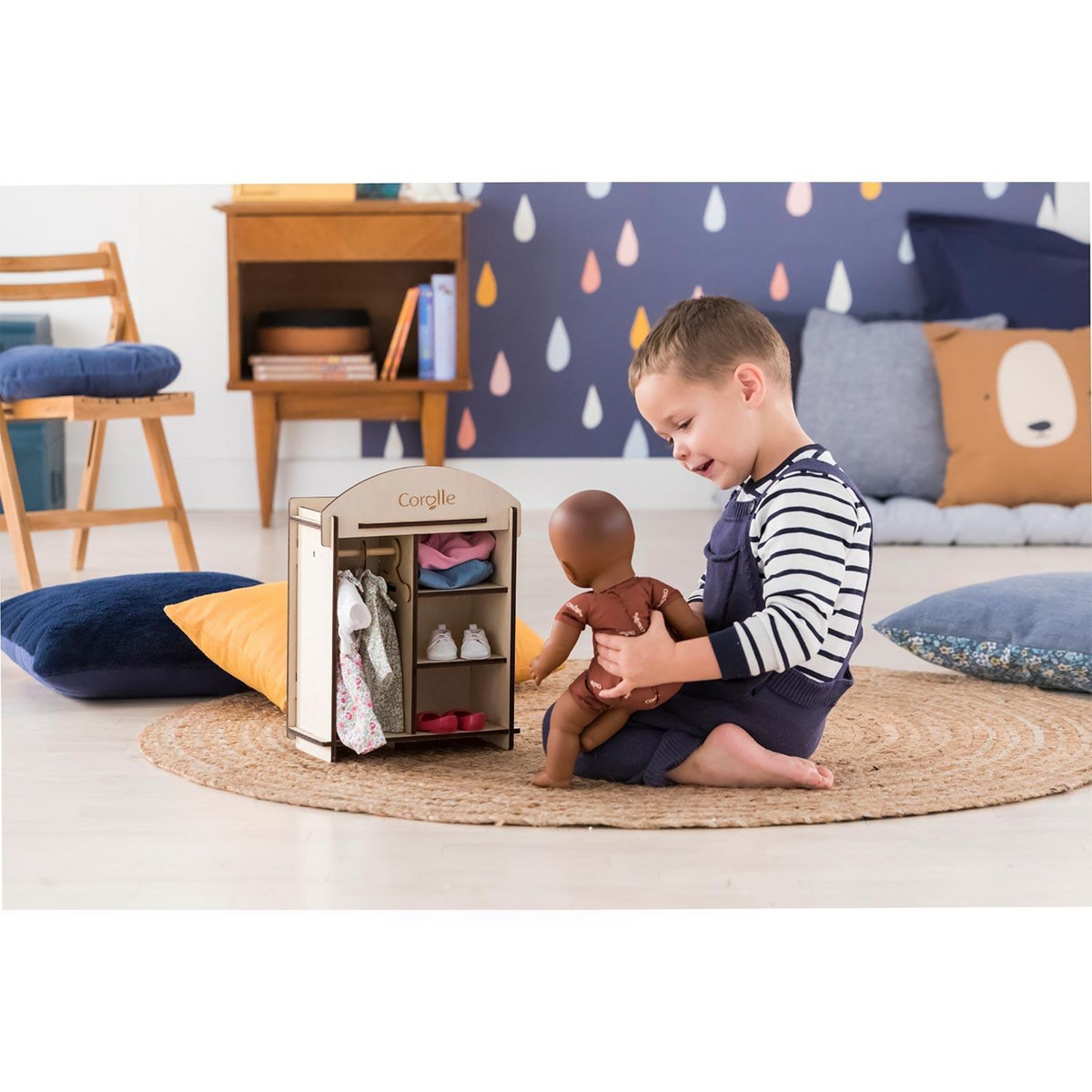 Corolle Armoire (dressing) en bois pour poupon et poupée