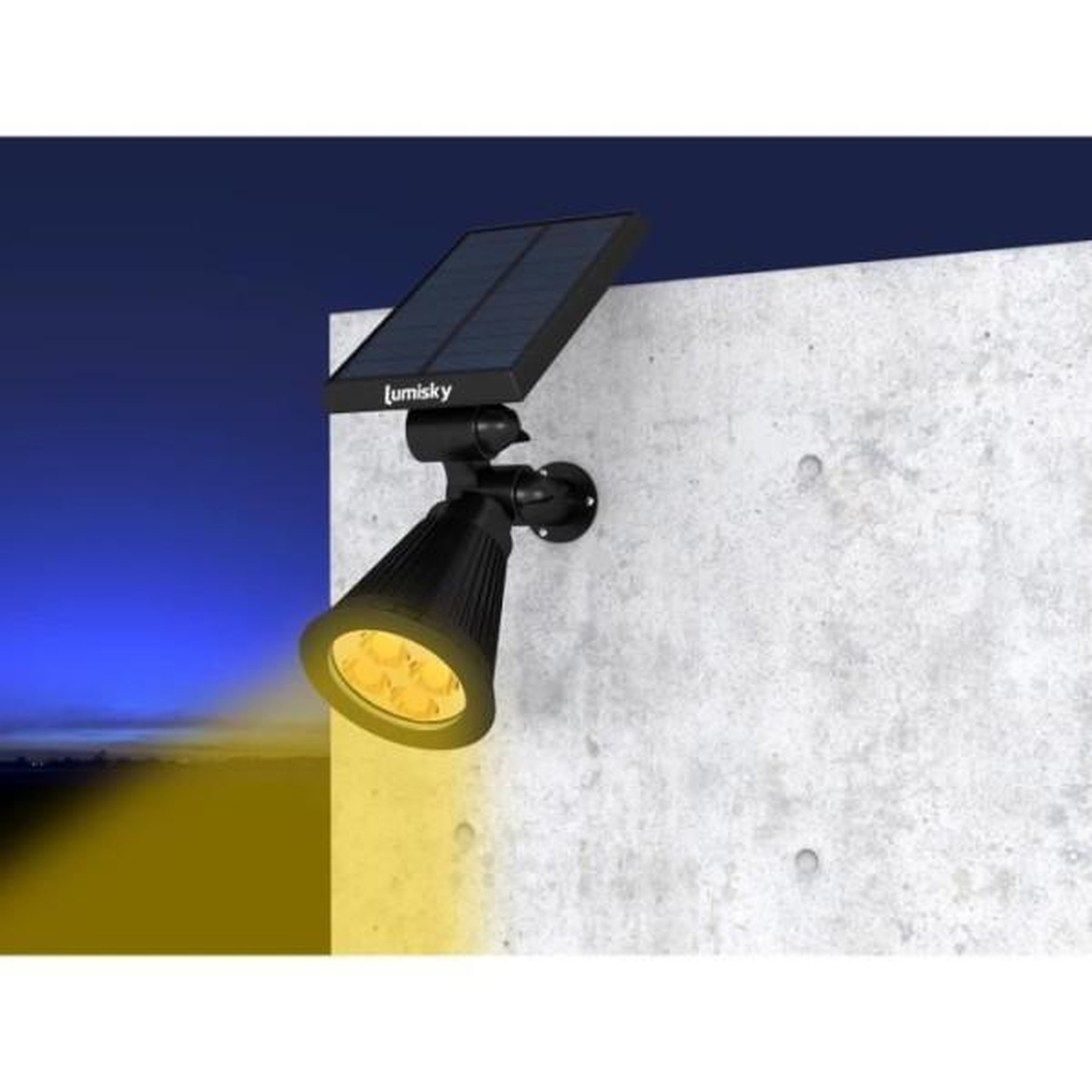 Voir la diapositive 4 : LUMI JARDIN Lot de 2 projecteurs solaires a LED Spiky - LUMI JARDIN - 200 Lumens - Blanc chaud - Etanche - 34 cm