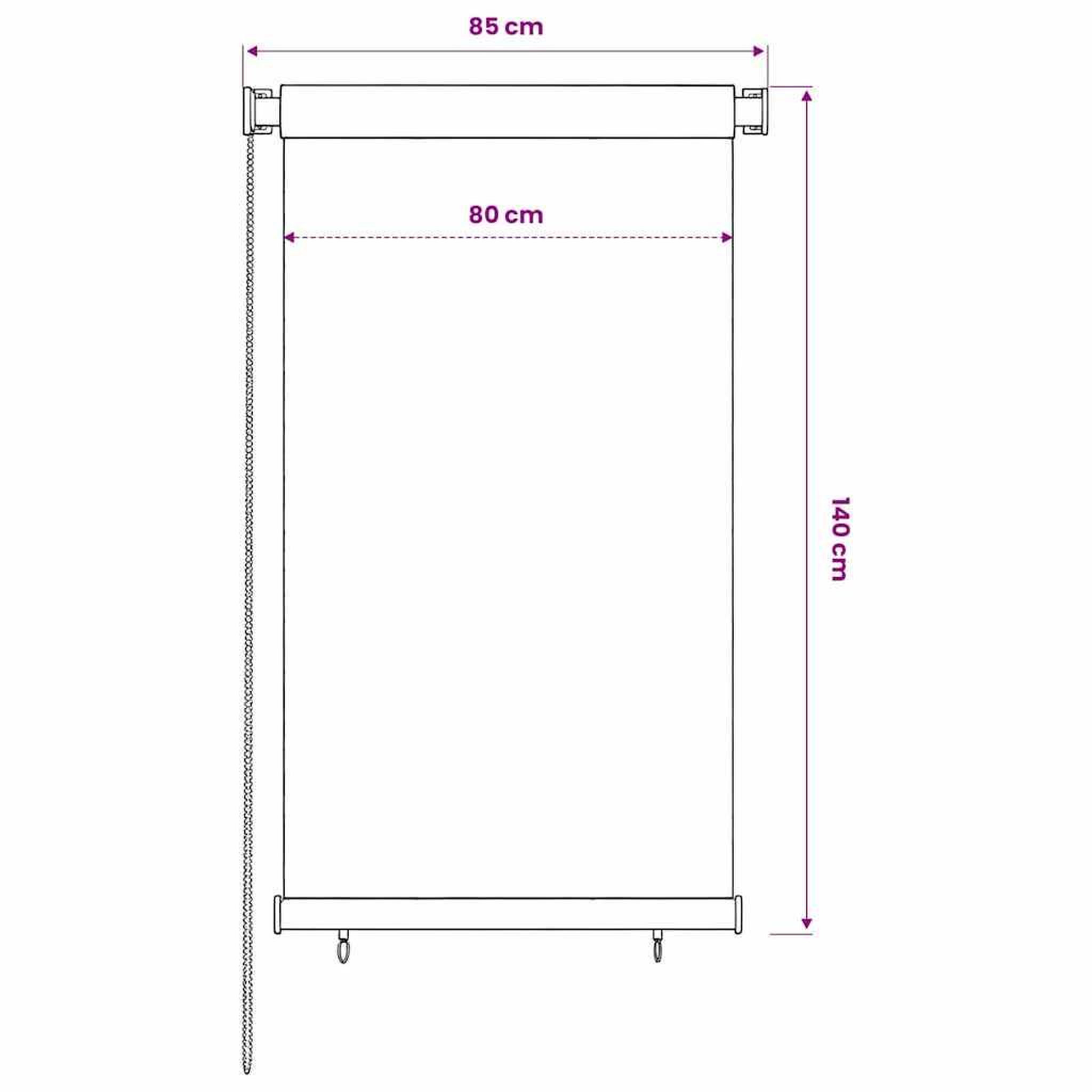 Voir la diapositive 6 : VIDAXL Store roulant d'exterieur 85 (l) x 140 (h) cm hdpe vert fonce