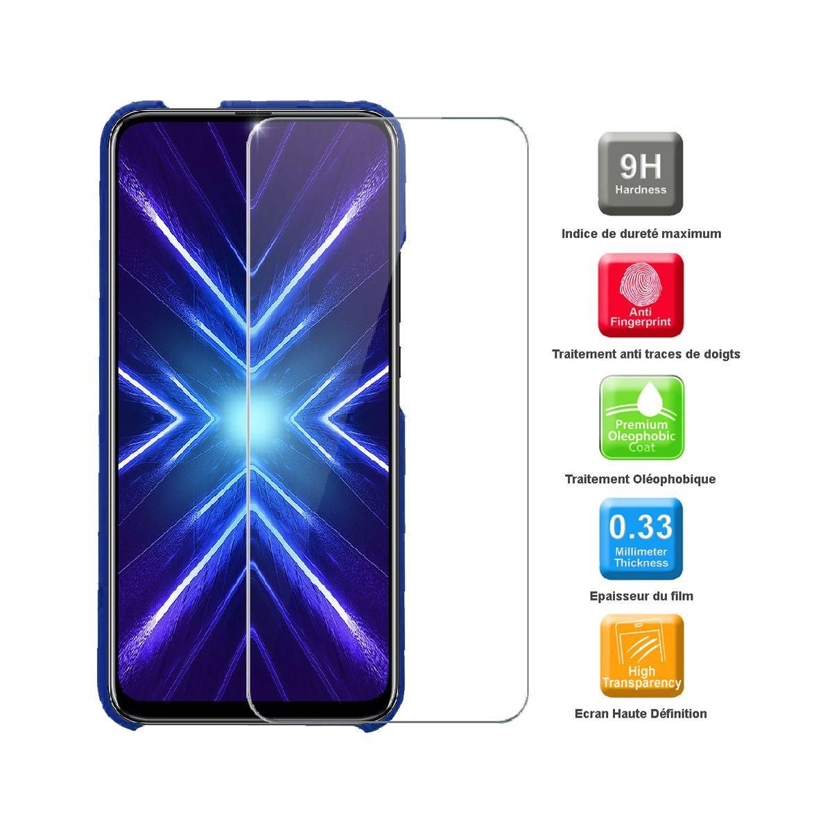 IBROZ Pack Honor 9x Coque Silicone bleu