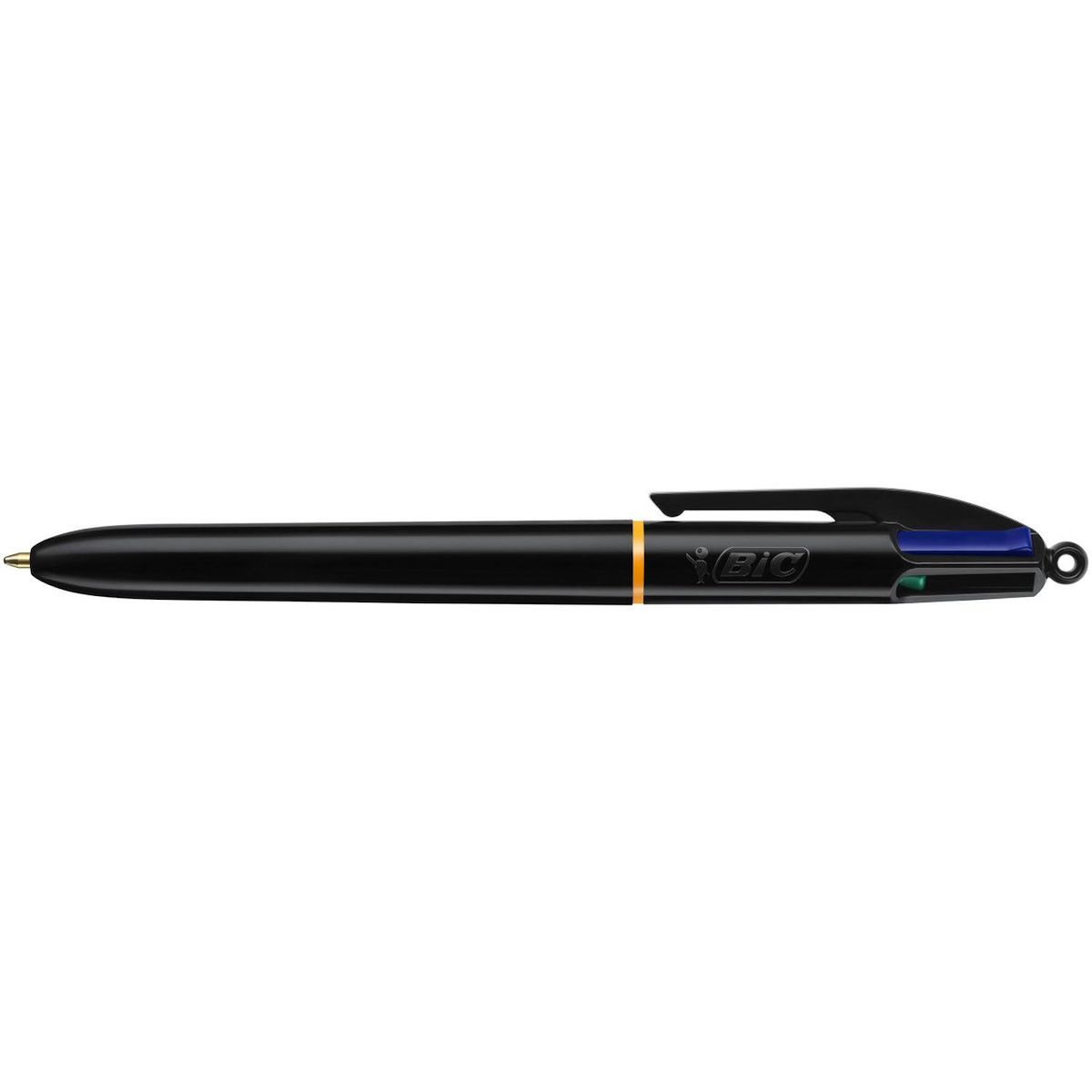 BIC Stylo bille 4 couleurs rétractable pointe moyenne PRO noir
