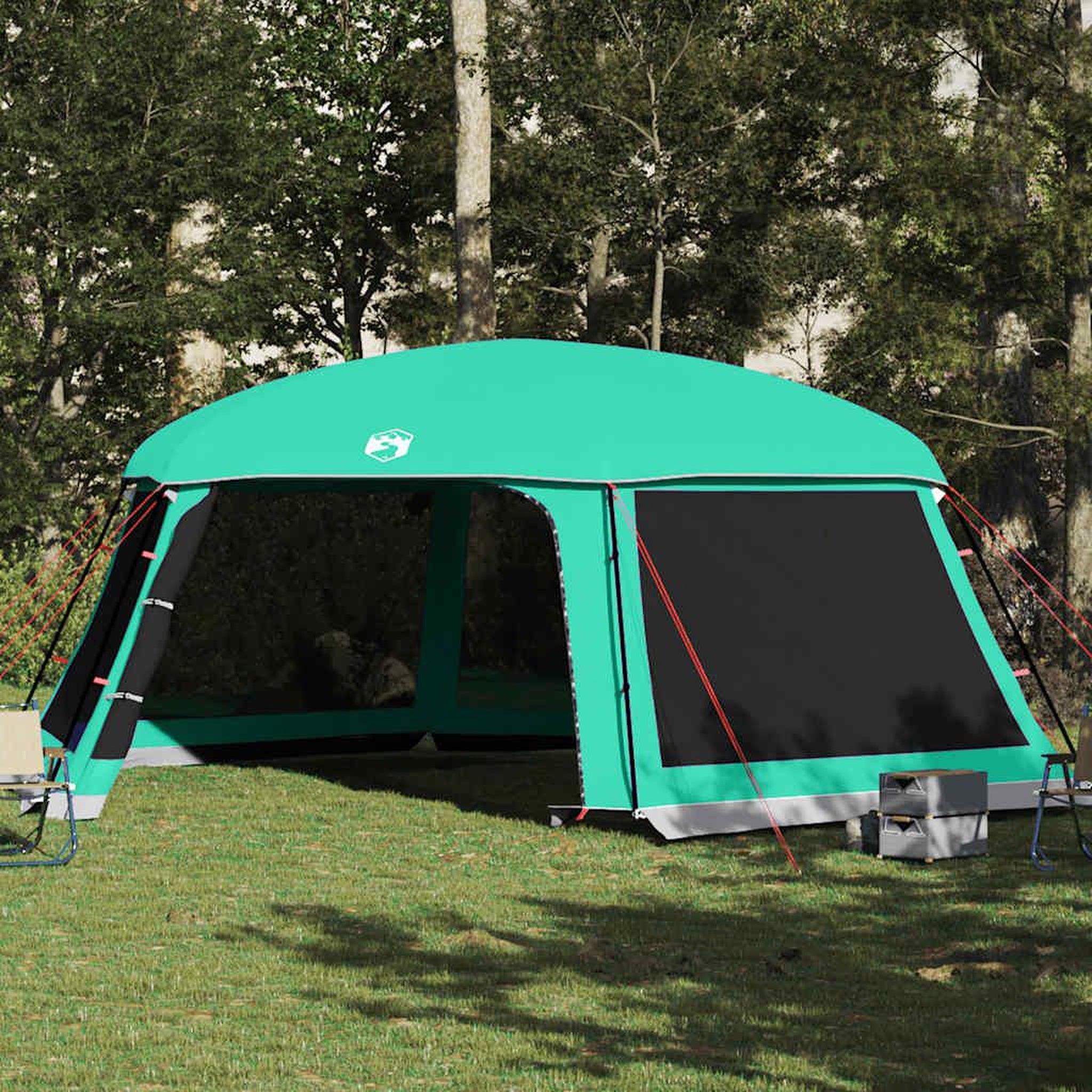 VIDAXL Tente piscine toit amovible parois maille vert d'eau 670x590 cm