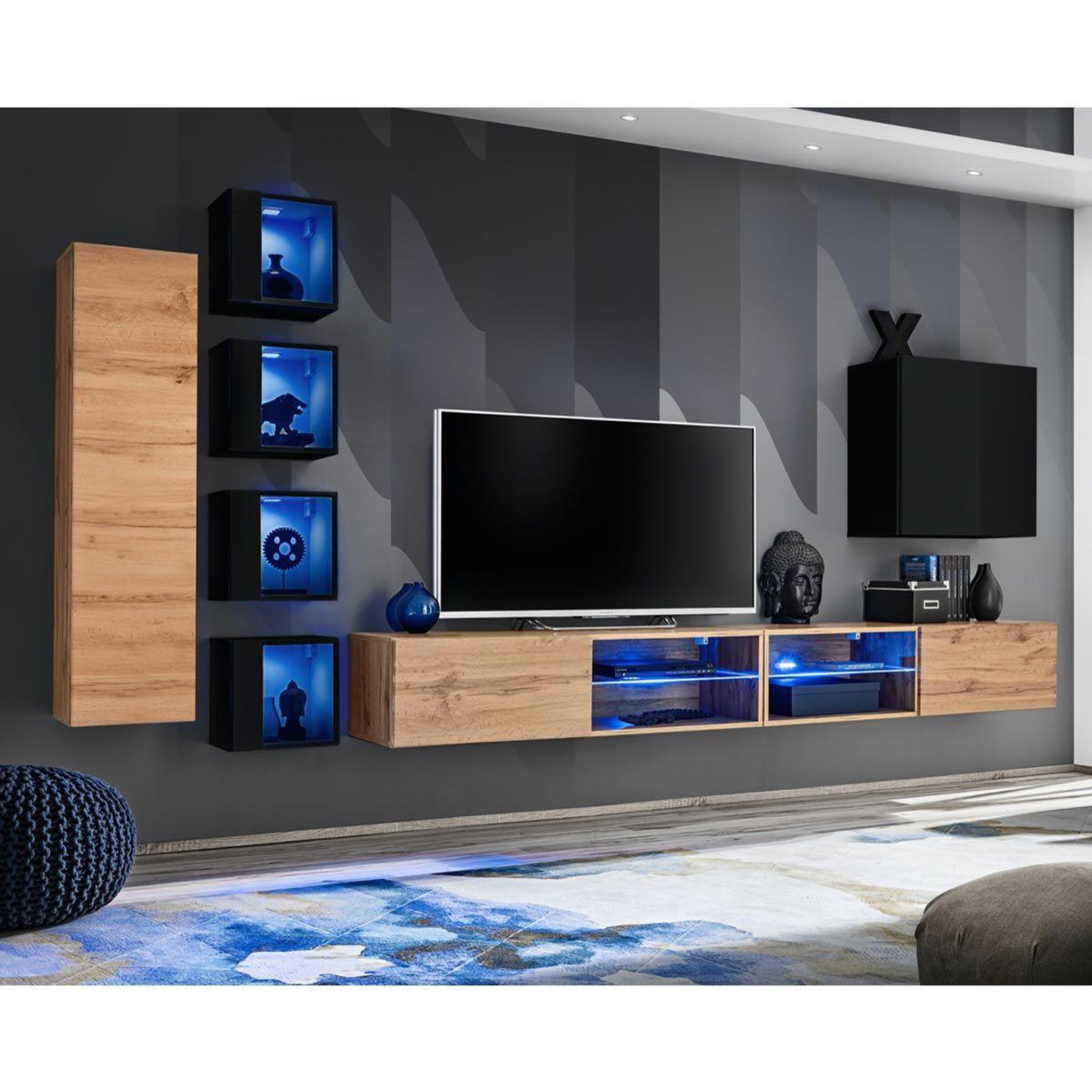 Paris Prix Ensemble meuble tv  switch xxvi  320cm naturel & noir