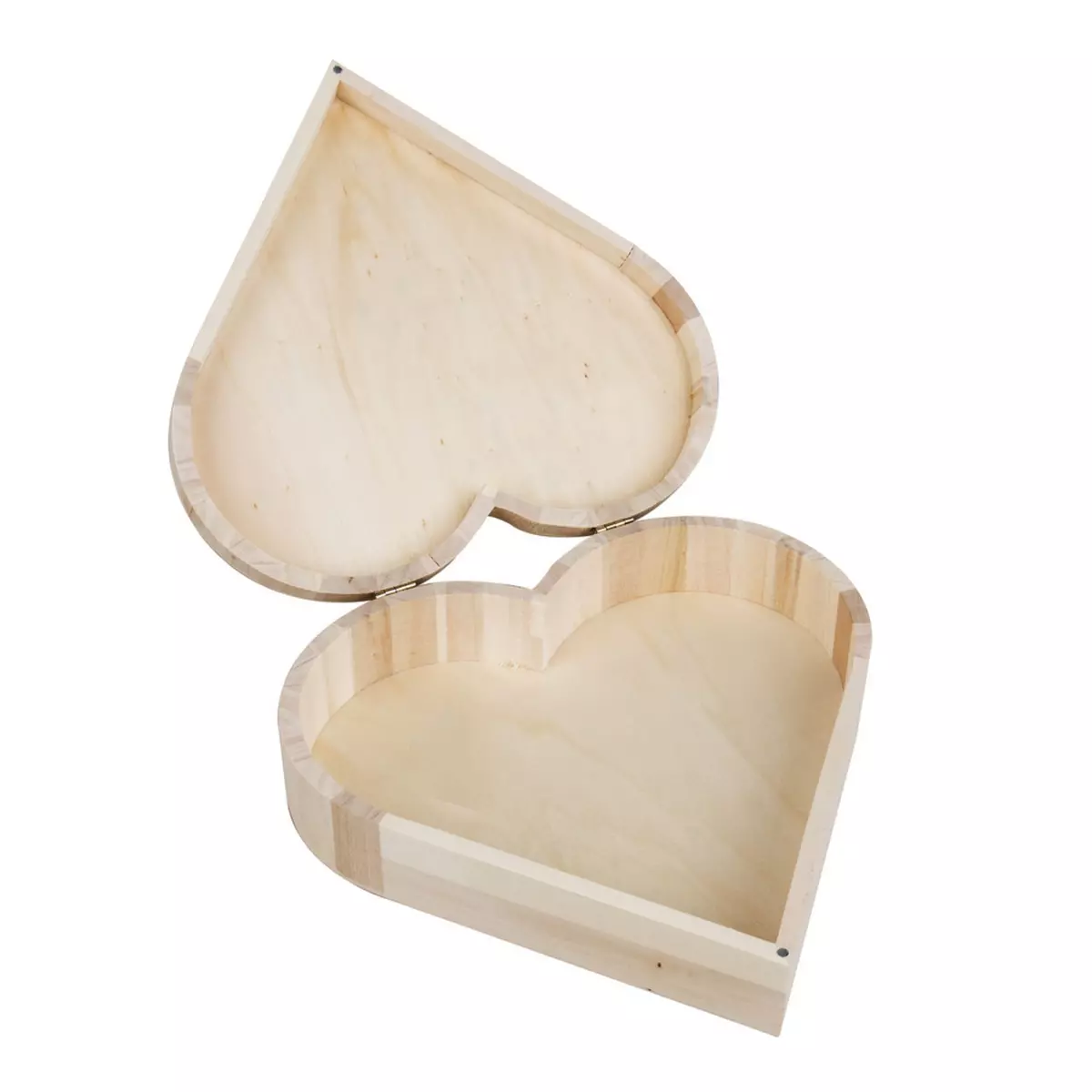 Rayher Boîte en bois Coeur, FSC Mix Credit, nature, 25.3x24x6cm, avec fermoir magnétique