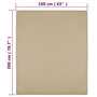 Voir la diapositive 4 : VIDAXL Drap-housse Jersey Taupe 160x200 cm Coton