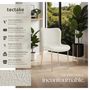 Voir la diapositive 2 : tectake Chaise rembourrée forme ergonomique avec dossier haut Tissu blanc cassé/noir Lot de 4