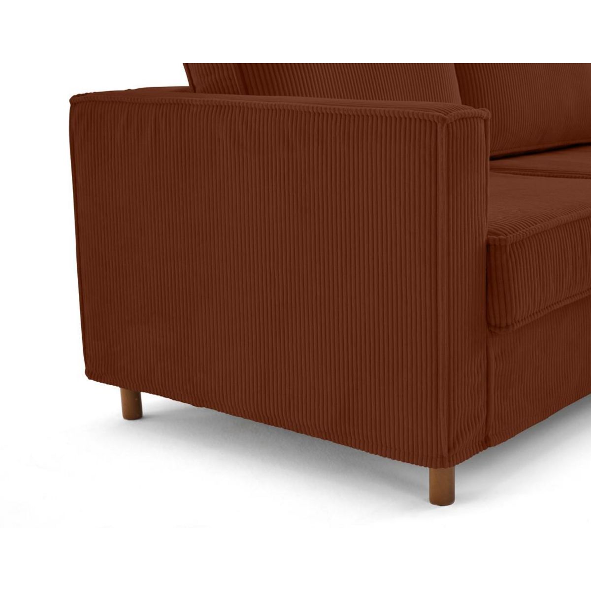 LISA DESIGN Jake - canapé déhoussable d'angle droit 5 places en velours côtelé