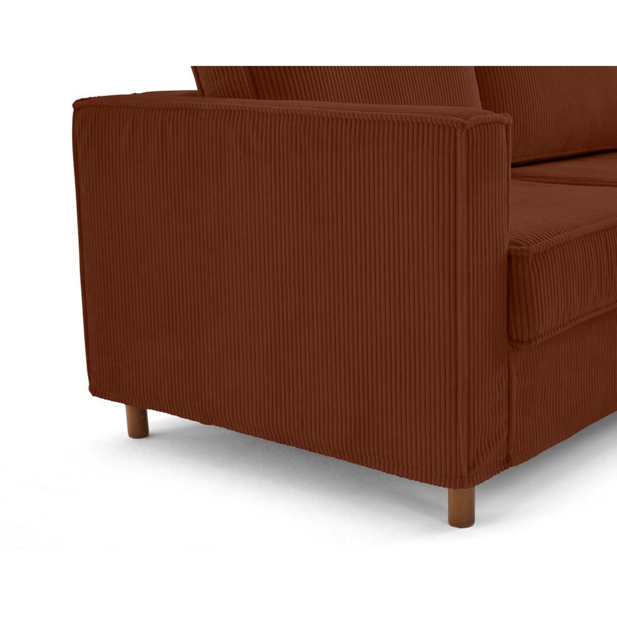 LISA DESIGN Jake - canapé déhoussable d'angle droit 5 places en velours côtelé
