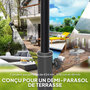 Voir la diapositive 5 : OUTSUNNY Pied de parasol base de lestage parasol demi-cercle 49 x 31x 33 cm poids net 9 Kg résine métal noir