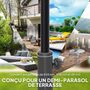 Voir la diapositive 5 : OUTSUNNY Pied de parasol base de lestage parasol demi-cercle 49 x 31x 33 cm poids net 9 Kg résine métal noir