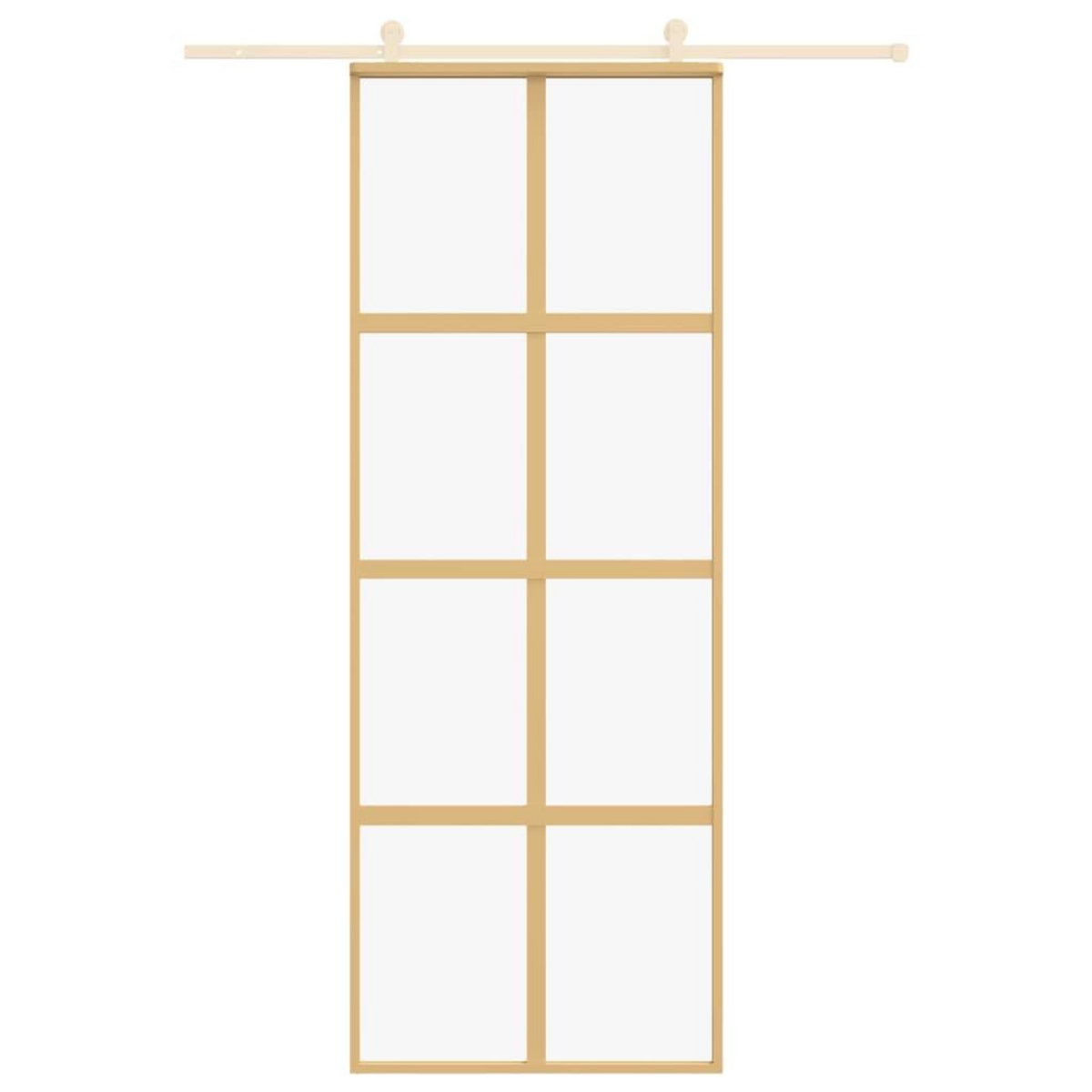 VIDAXL Porte coulissante dore 76x205 cm verre ESG clair et aluminium