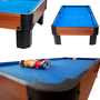 Voir la diapositive 4 : PLAY4FUN Billard de table avec accessoires - Kit Billard Compact de bureau ou salle de jeu, 102 x 51 x 22,5 cm - Marron et Tapis Bleu