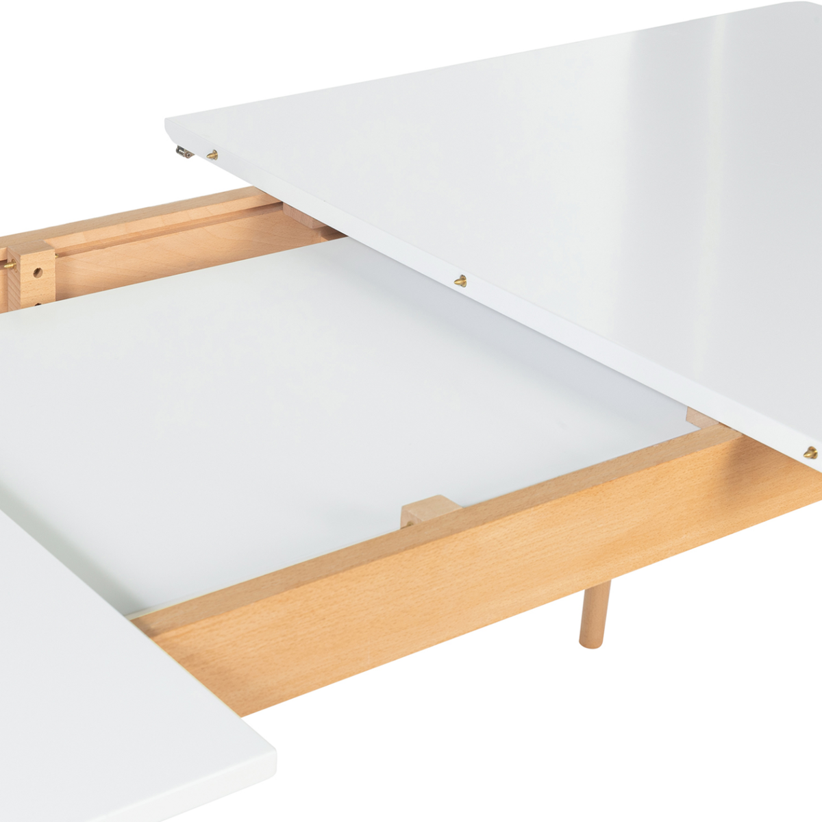 ID MARKET Table scandinave extensible rectangle INGA 6-10 personnes blanche 160-200 cm