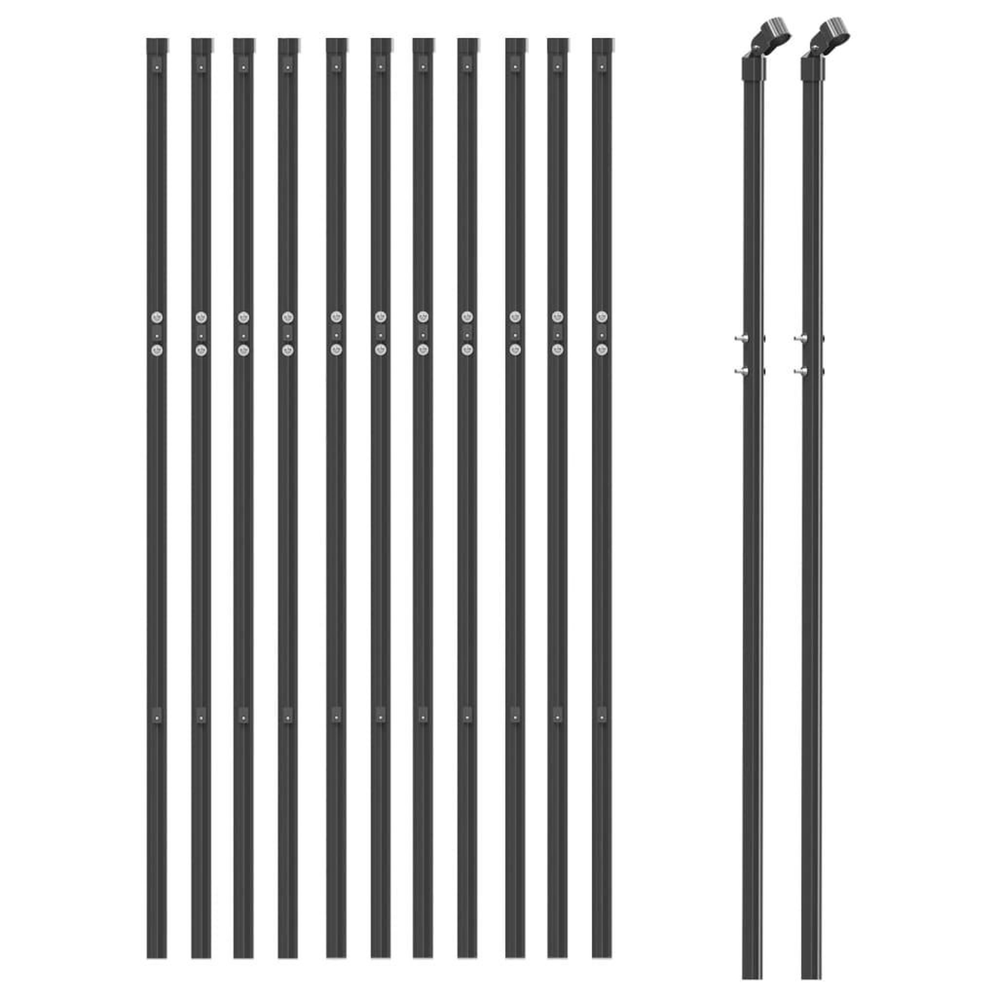 Voir la diapositive 3 : VIDAXL Cloture en treillis metallique anthracite 1x25m acier galvanise