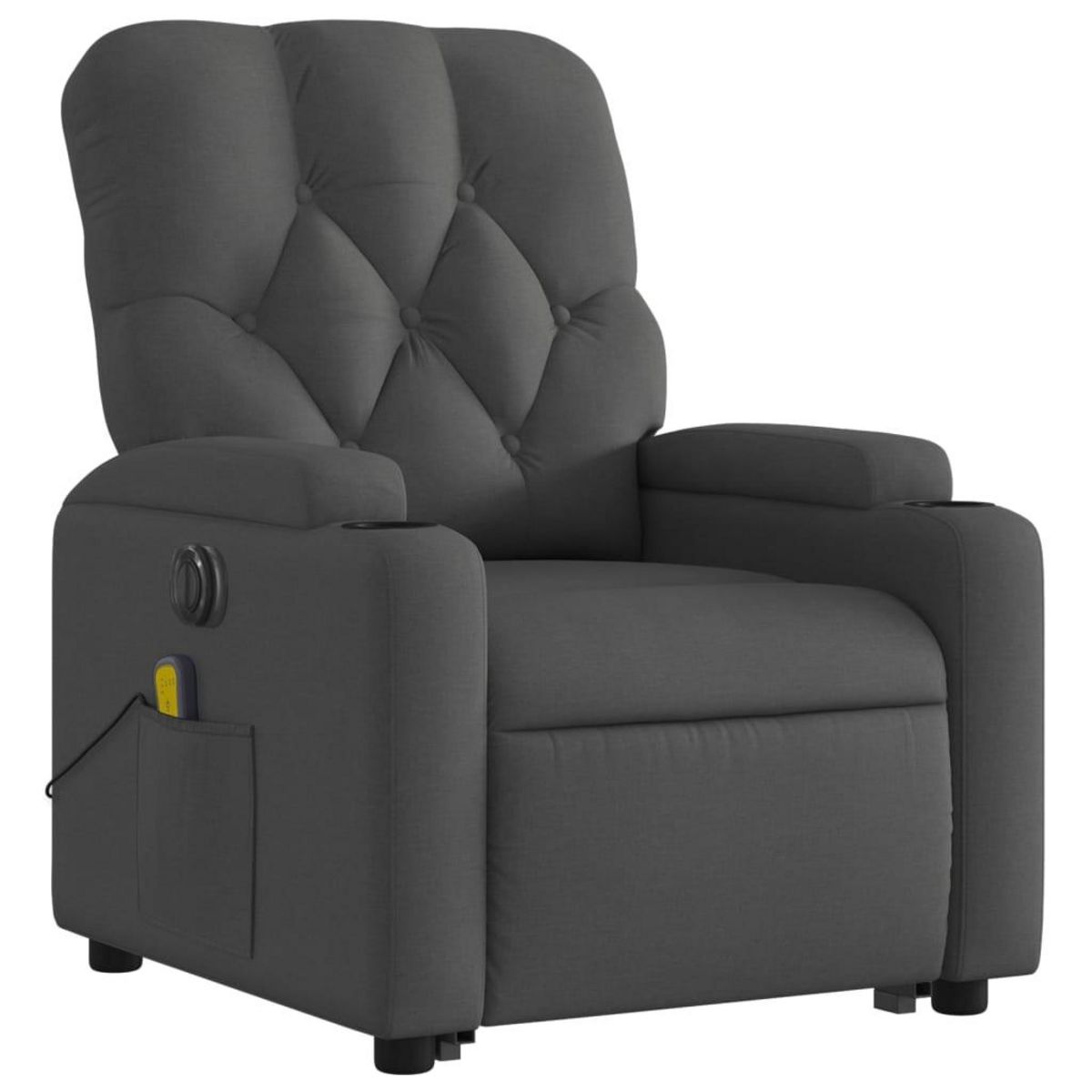 VIDAXL Fauteuil inclinable de massage electrique Gris fonce Tissu