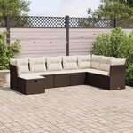VIDAXL Salon de jardin 8 pcs avec coussins marron resine tressee