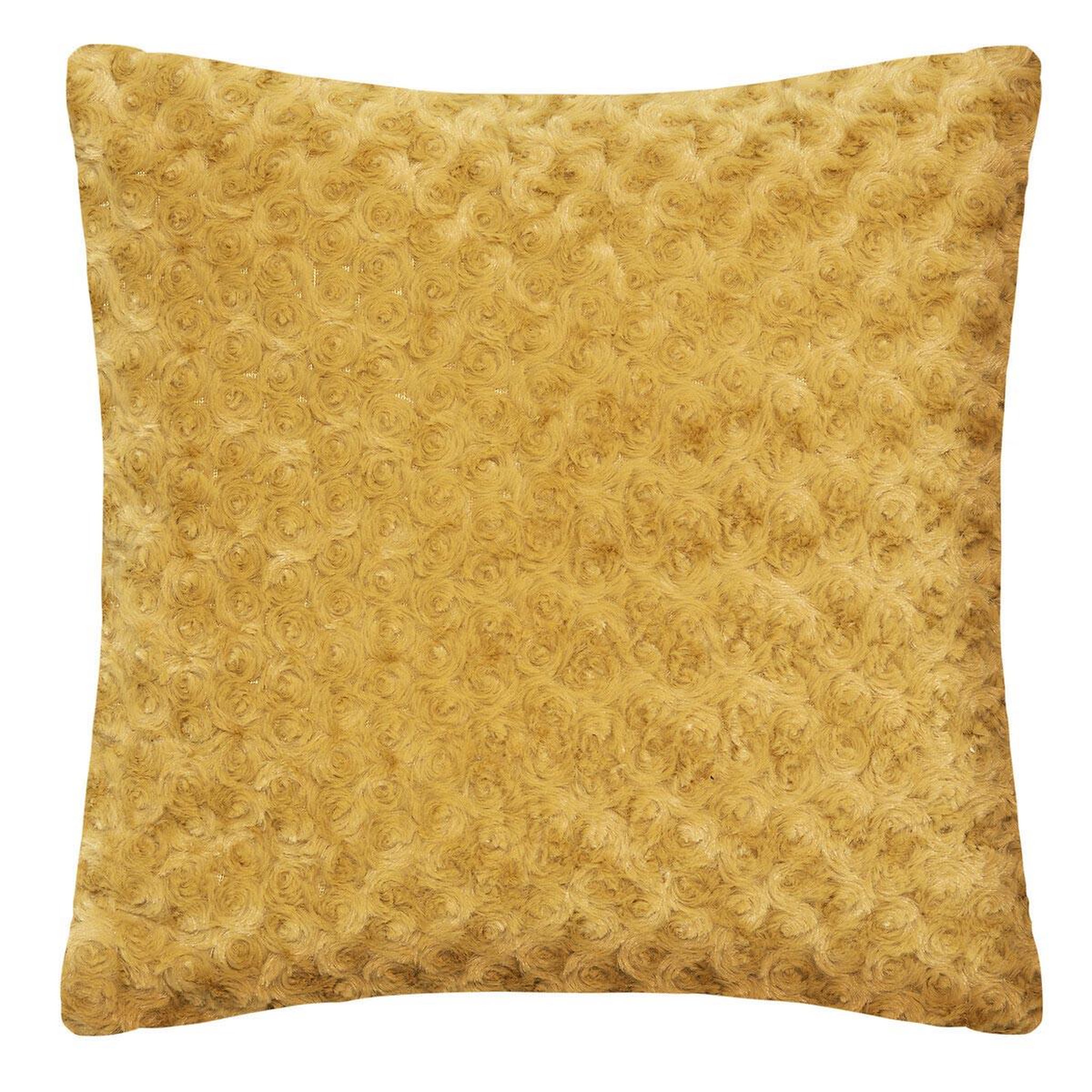 ATMOSPHERA Coussin imitation fourrure  bouclée  45x45cm ocre