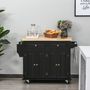 Voir la diapositive 2 : HOMCOM Desserte de cuisine multi rangements 2 tiroirs 2 placard 2 portes avec étagère range-bouteille porte-torchons MDF hévéa